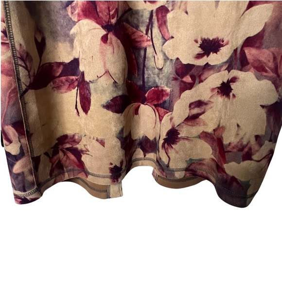 Anthropologie Solitaire Faux Suede Boho Fall Floral Duster Jacket Medium EUC - Picture 6 of 15